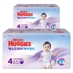 하기스 2025 맥스드라이 에어 팬티형 기저귀 남여공용, 4단계, 96매