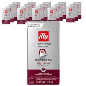 일리 인텐소 볼드 로스트 에스프레소 풀-보디 그라운드 커피 인 캡슐, 10개입, 5.7g, 20개