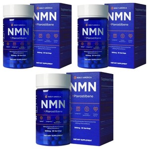 로킷아메리카 NMN + 프테로스틸벤 500mg 캡슐, 60정, 3개