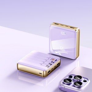 보조배터리 27000mAh 대용량 66W 초고속 충전 디지털 디스플레이 초경량 내장 4개 케이블 고급 유리 광택 마감 기내 반입 가능 다양한 색상 가능 여행을 함께 떠나요