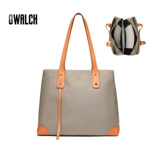 Owalch 여성 노트북가방 서류가방 토트백 가벼운 숄더백 크로스 토트 데일리 14/15.6/16인치, KHAKI, 1개