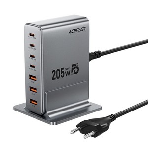 ACEFAST 205W GaN 4C3A 7포트 C타입 고속 충전기 PD3.0 PPS QC 초고속 멀티충전기