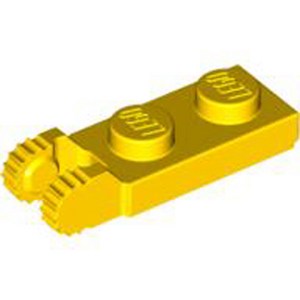 레고 부품 힌지 Yellow Hinge Plate 1 x 2 Locking with 2 Finges On End 4183981 44302, 노란색, 1개