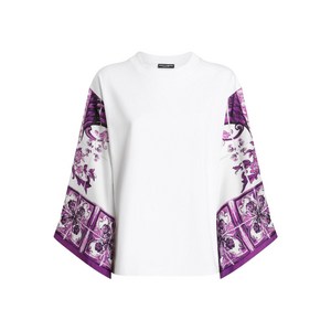 돌체앤가바나 마졸리카 프린트 블라우스, 화이트계열+바이올렛/보라계열, Standard S(KR 55)