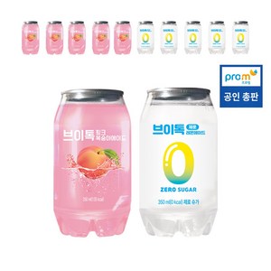 브이톡 2종 혼합 350ml x 12캔(핑크복숭아에이드 제로레몬에이드 각6캔), 12개