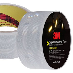 3M 고휘도 야간 안전 반사테이프 백색 48mm x 2.5M, 1개, 흰색