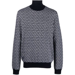 발망 모노그램 인타르시아 터틀 넥 스웨터