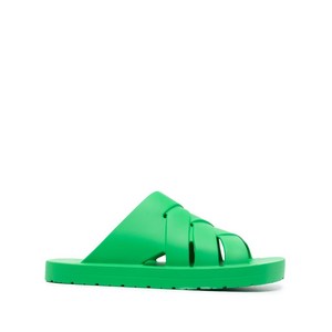 보테가 베네타 파라킷 크로스오버 스트랩 슬라이더 샌들, IT 38(KR 230), 그린계열