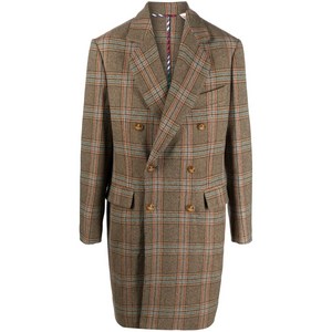 비비안웨스트우드 체크 더블 브레스티드 코트