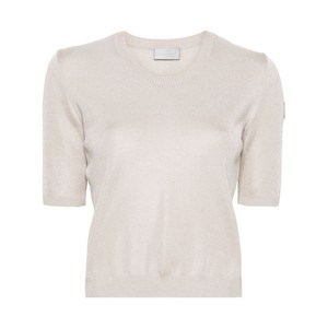 몽클레르 로고 패치 반소매 스웨터