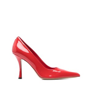 페라가모 포인티드 토 레더 펌프스 110mm, US 7(KR 245C (Slim)), 레드계열