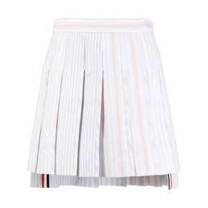 톰 브라운 스트라이프 플리츠 미니 스커트, 화이트계열+블루계열, Italy 34(KR 22)