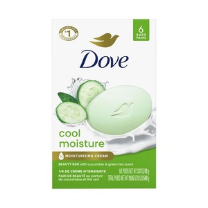도브 쿨 모이스처 뷰티 바 오이 & 그린 티 향, 90g, 6개입