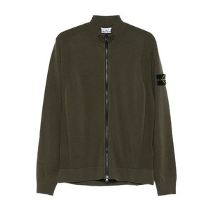 스톤 아일랜드 5100062 지퍼 프런트 패치 포켓 스웨터, 그린계열, Standard XXL(KR 110)