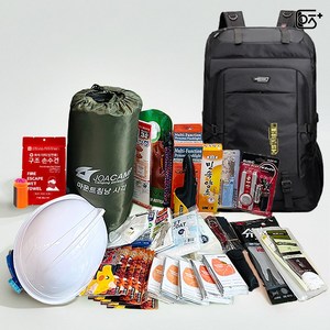 안전닷컴 재난 피난 배낭 지진 전쟁 생존 가방 23종-서바이벌 풀세트, 3.블랙 대형, 1세트