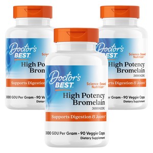 닥터스베스트 하이 포텐시 브로멜라인 3000GDU 500mg 베지 캡, 90정, 3개