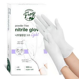 프로그 파우더프리 3.0 니트릴장갑, 화이트, S, 1개
