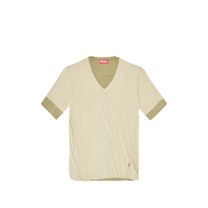 디젤 로고 패치 티셔츠, 베이지계열, Standard L(KR 105)