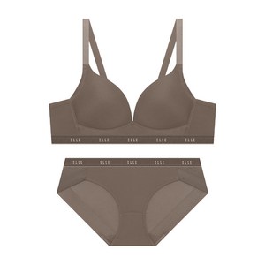 엘르이너웨어 [NEW] 에어로쿨 컴포트핏 노와이어 브라 팬티 세트 - 코코아