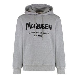 알렉산더맥퀸 콘트라스트 로고 코튼 후디