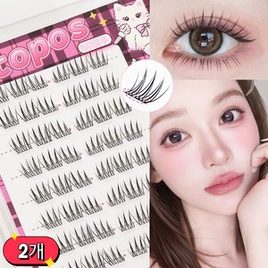 아토포스 노글루 인조 속눈썹 7-9mm 짧은 A형 아이돌 속눈썹 풀 필요없음 원터치 10줄 대용량, 블랙, 2개