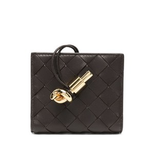 보테가 베네타 시그니처 인트레치아토 디자인 레더 카드홀더