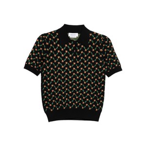 알렉산더맥퀸 플로럴 자카드 폴로 탑