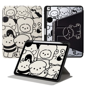 DUNNO 360도 회전 가능 패턴 디자인 아크릴 아이패드 케이스