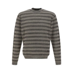 엠포리오아르마니 옵티컬 패턴 크루 넥 스웨터