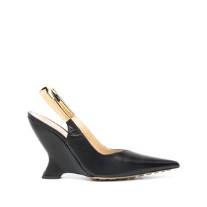 보테가 베네타 100mm wedge slingback leather pumps, Europe 38.5(KR 255), 블랙계열