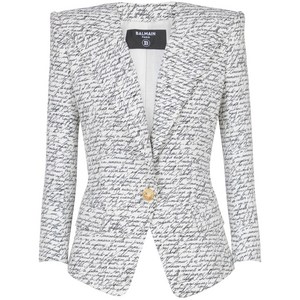 발망 러브 레터 테일러드 재킷, 화이트계열+블랙계열, France 38(KR 66)