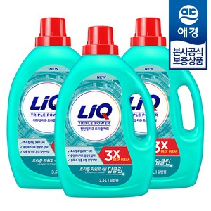 리큐 진한겔 딥클린 트리플파워 일반용 액상세제 본품, 3.5L, 3개