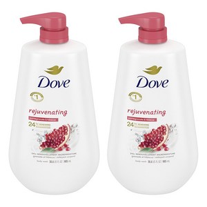 도브 너리싱 바디 워시 리쥬브네이팅 석류 & 히비스커스 티, 1L, 2개