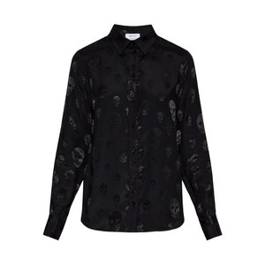 알렉산더맥퀸 스컬 패턴 칼라 탑, 블랙계열, Italy 44(KR 77)