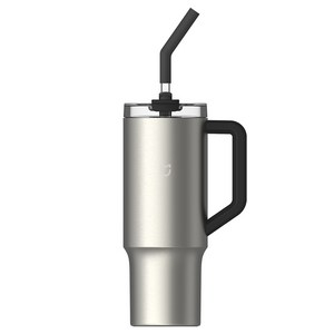 샤오미 미지아 대용량 스테인레스 스트로우 손잡이 텀블러 MJXGB01RM, 메탈릭 애쉬, 1000ml, 1개
