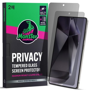몬스터 사생활보호 슈퍼강력 강화유리 휴대폰 액정보호필름 2매 + 똥손탈출 부착틀