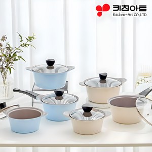 키친아트 JULIET 세라믹코팅 냄비 3종세트 냄비세트, 양수냄비16cm + 편수냄비18cm + 양수냄비20cm, 베이지, 1개