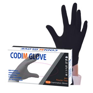 코디엠글러브 일회용 다용도 위생 니트릴장갑 100매 블랙 L, 대(L), 1개