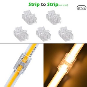 COB LED 스트립 커넥터 테이프 조명 L자형 코너 커넥터 SMD 5050 2835 고정 클램프 8mm 10mm 2 핀, Stip to Stip A_8mm 2pin IP20, 1개