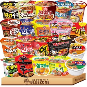 용기라면20종 세트(신라면+새우탕+오짬+튀우+짜파게티+육사발+김사발)+(진매+진순+참깨+스낵+콕콕스파+진짬+열+빅컵누들매콤)+(불닭+까르보+팔도비빔+도시락+김도)