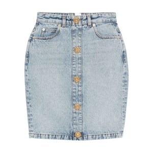 발망 버튼 디테일 데님 스커트, 블루계열, France 38(KR 66)