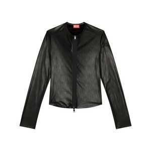 디젤 인조 가죽 집업 탑