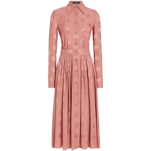 돌체앤가바나 DNA 모노그램 자카드 미디 드레스, 핑크계열, Italy 42(KR 55)