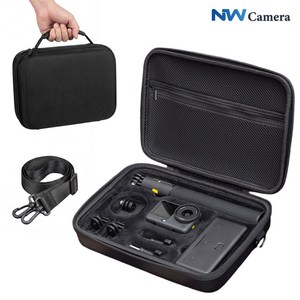 dji 오즈모 액션 6 5 케이스 하드 파우치 가방 캐리어 휴대용 악세사리 + 숄더 스트랩