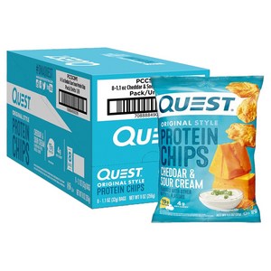 퀘스트뉴트리션 프로틴 칩 체다 & 사우어 크림 플레이버드 8개입, 256g, 1개