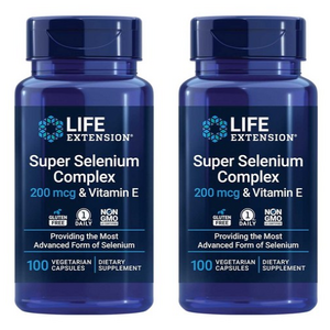 라이프익스텐션 슈퍼 셀레늄 콤플렉스 200mcg & 비타민 E 베지테리안 캡슐, 100정, 2개