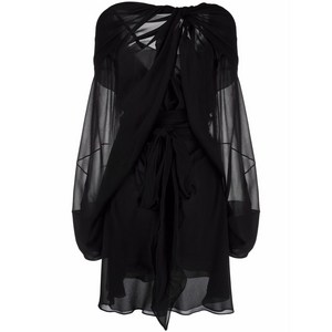 메종 마르지엘라 드레이프 실크 미니 드레스