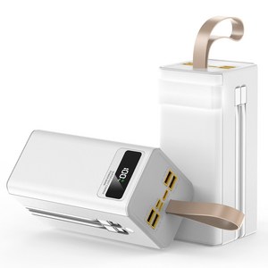 CCAGU대용량 보조배터리 60000mAh 고속충전PD 22.5W 2개 충전선 내장 캠핑용 차박용 여행용 멀티단자