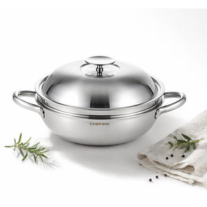 쉐프윈 인덕션 316 스텐 통5중 파티웍 양수냄비 + 스티머 세트, 28cm, 1세트