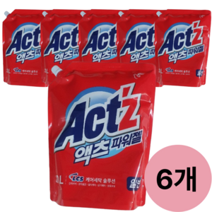 액츠 파워젤 액상세제 일반용, 2L, 6개